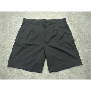 Reebok Shorts‎ Mens 42 Black Pleated Pockets Logo Performance Golf Casual